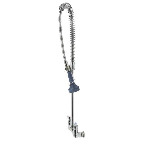 T&S Brass And Bronze Works T&S B-0133-08C EasyInstall Wall Mounted 33 1/4" High Pre-Rinse Faucet With Adjustable 8" Centers, Ergonomic Low Flow Spray Valve, And 44" Hose - Image 4
