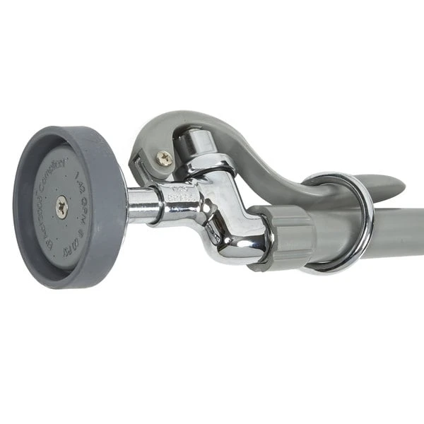 T&S Brass And Bronze Works T&S B-0133-12-CR-B EasyInstall Wall Mounted 37 1/2" High Pre-Rinse Faucet With Adjustable 8" Centers, 1.15 GPM Spray Valve, 44" Hose, 12" Add-On Faucet, And 6" Wall Bracket - Image 5