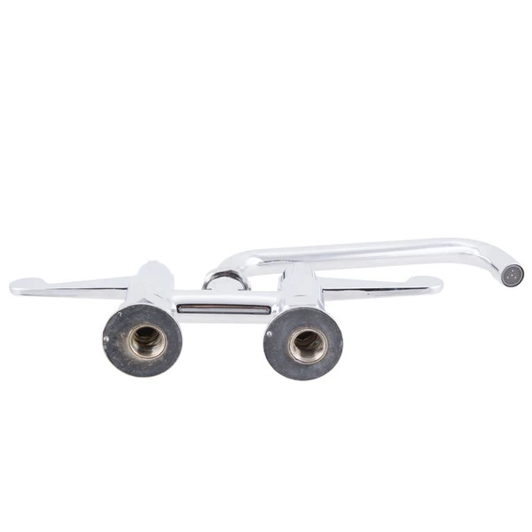 T&S Brass And Bronze Works Equip By T&S 5F-4DWX08 Deck Mounted Faucet With 8 1/8" Swing Spout, 4" Adjustable Centers, 5.2 GPM Laminar Flow Device, Cerama Cartridges, And Wrist Handles - Image 4