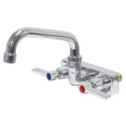 Advance Tabco K-126 10" Wall Mounted Swing Spout Swivel Faucet With 4" Centers And Lever Handles