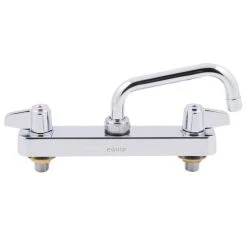 T&S Brass And Bronze Works Equip By T&S 5F-8CLX06 Deck Mounted Workboard Faucet With 6 1/8" Swing Spout, 8" Centers, 5.03 GPM Laminar Flow Device, Cerama Cartridges, And Lever Handles