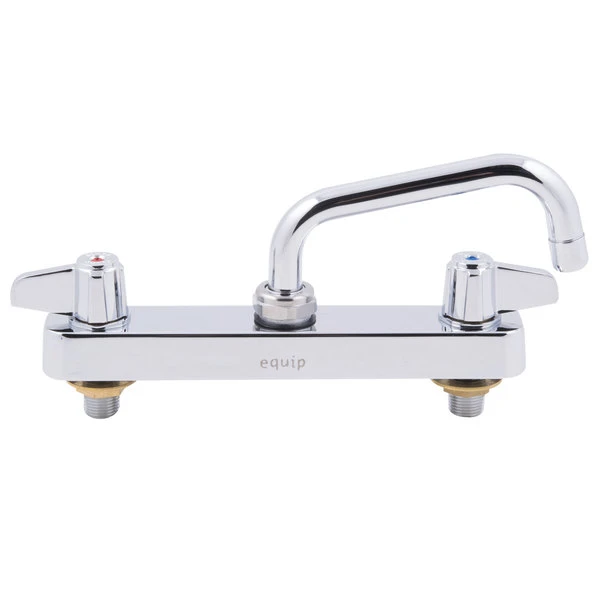 T&S Brass And Bronze Works Equip By T&S 5F-8CLX06 Deck Mounted Workboard Faucet With 6 1/8" Swing Spout, 8" Centers, 5.03 GPM Laminar Flow Device, Cerama Cartridges, And Lever Handles
