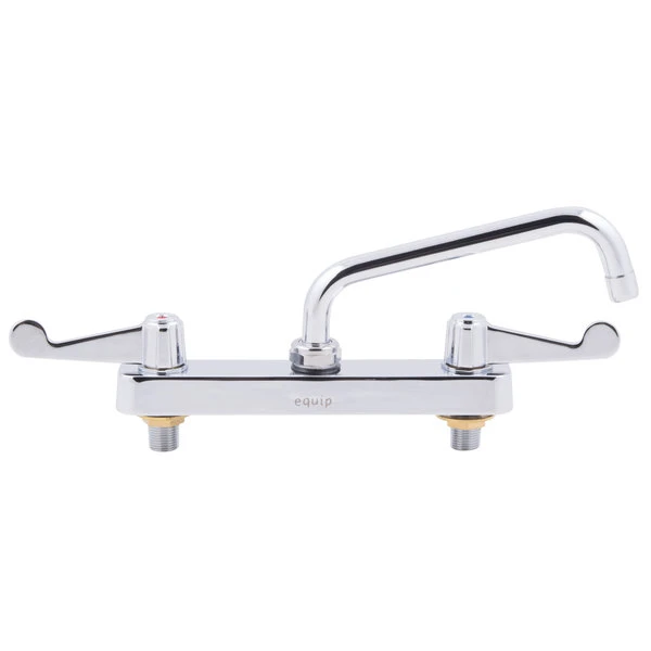 T&S Brass And Bronze Works Equip By T&S 5F-8CWX08 Deck Mounted Workboard Faucet With 8 1/8" Swing Spout, 8" Centers, 5.03 GPM Laminar Flow Device, Cerama Cartridges, And Wrist Handles