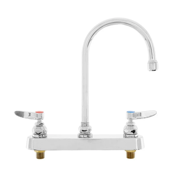 T&S Brass And Bronze Works T&S B-1142 Deck Mounted Workboard Faucet With 8" Centers - 5 3/4" Swivel Gooseneck Spout - Image 2