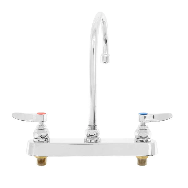 T&S Brass And Bronze Works T&S B-1142 Deck Mounted Workboard Faucet With 8" Centers - 5 3/4" Swivel Gooseneck Spout - Image 3