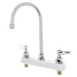 T&S Brass And Bronze Works T&S B-1142 Deck Mounted Workboard Faucet With 8" Centers - 5 3/4" Swivel Gooseneck Spout