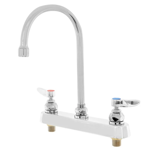 T&S Brass And Bronze Works T&S B-1142 Deck Mounted Workboard Faucet With 8" Centers - 5 3/4" Swivel Gooseneck Spout