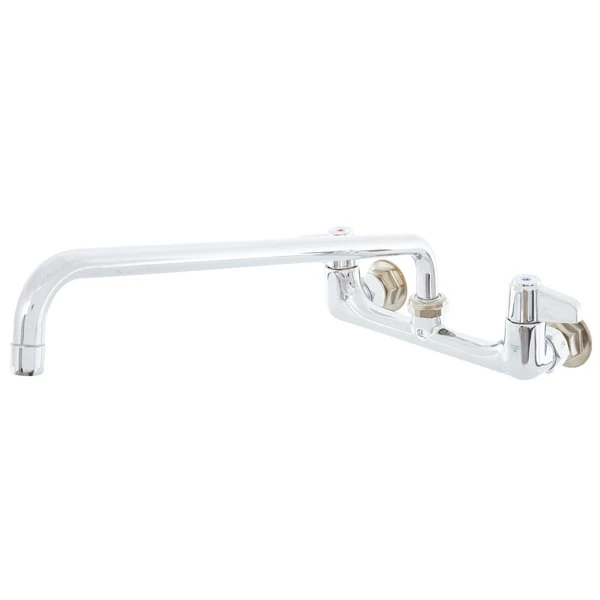 T&S Brass And Bronze Works Equip By T&S 5F-8WLX16 Wall Mounted Faucet With 16 1/8" Swing Spout, 5.2 GPM Laminar Flow Device, 8" Adjustable Centers, And Lever Handles