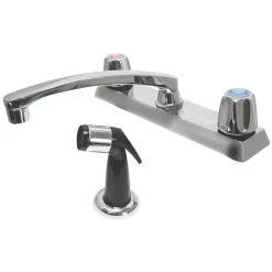 Advance Tabco K-58 Deck Mounted Faucet With 8" Swing Spout, 8" Centers, 2 GPM Aerator, Side Spray, And Canopy Handles