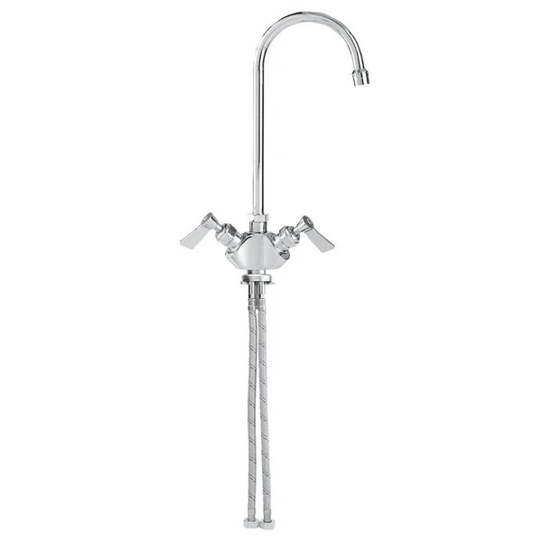 Fisher 1872 Deck Mounted Faucet With Flex Inlets, 3 1/2" Swivel Gooseneck Nozzle, 2.2 GPM Aerator, And Lever Handles