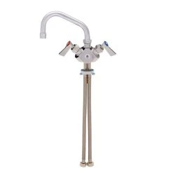 Fisher 3110 Deck Mounted Faucet With Flex Inlets, 6" Swing Nozzle, 2.2 GPM Aerator, And Lever Handles