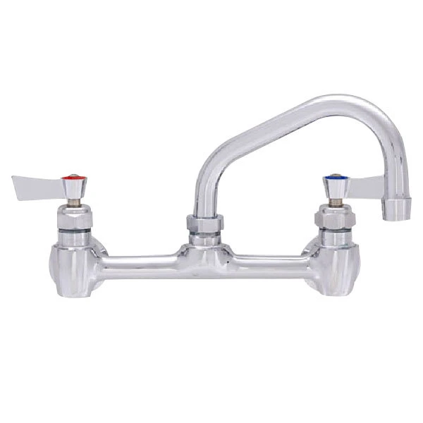Fisher 13277 Backsplash Mounted Faucet With 8" Centers, 14" Swing Nozzle, 2.2 GPM Aerator, And Lever Handles