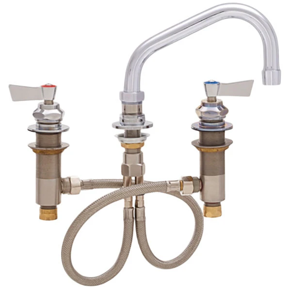 Fisher 1724 Deck Mounted Faucet With Widespread Deck, 14" Swing Nozzle, 2.2 GPM Aerator, And Lever Handles 3 Fisher 1724 Deck Mounted Faucet With Widespread Deck, 14" Swing Nozzle, 2.2 GPM Aerator, And Lever Handles