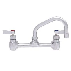 Fisher 3251 Wall Mounted Faucet With 8" Centers, 8" Swing Nozzle, 2.2 GPM Aerator, And Lever Handles