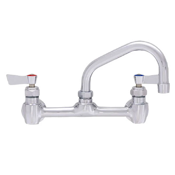 Fisher 3254 Wall Mounted Faucet With 8" Centers, 14" Swing Nozzle, 2.2 GPM Aerator, And Lever Handles