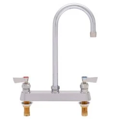 Fisher 3315 Deck Mounted Faucet With 8" Centers, 5 1/2" Swivel Gooseneck Nozzle, 2.2 GPM Aerator, And Lever Handles