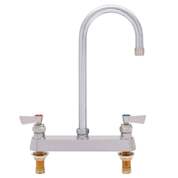 Fisher 3315 Deck Mounted Faucet With 8" Centers, 5 1/2" Swivel Gooseneck Nozzle, 2.2 GPM Aerator, And Lever Handles
