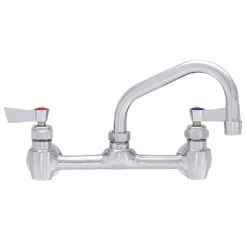 Fisher 13234 Backsplash Mounted Faucet With 8" Centers, 6" Swing Nozzle, 2.2 GPM Aerator, And Lever Handles