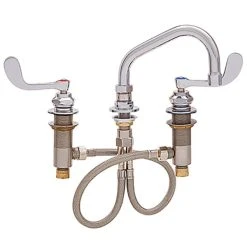 Fisher 45667 Deck Mounted Faucet With Widespread Deck, 10" Swing Nozzle, 2.2 GPM Aerator, And Wrist Handles