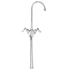 Fisher 3116 Deck Mounted Faucet With Flex Inlets, 5 1/2" Rigid Gooseneck Nozzle, 2.2 GPM Aerator, And Lever Handles