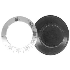 All Points 22-1560 2" Black Dishwasher Knob With Silver Dial Insert (Off, 100-200)