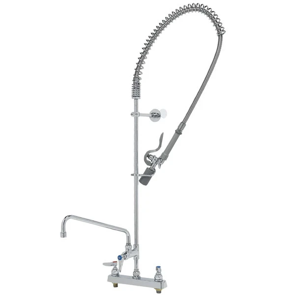 T&S Brass And Bronze Works T&S B-5120-12-BJ EasyInstall Deck Mounted Pre-Rinse Faucet With 8" Centers, 44" Hose, 12" Add-On Faucet, 1.07 GPM Spray Valve, And Eterna Cartridges 4 T&S Brass And Bronze Works T&S B-5120-12-BJ EasyInstall Deck Mounted Pre-Rinse Faucet With 8" Centers, 44" Hose, 12" Add-On Faucet, 1.07 GPM Spray Valve, And Eterna Cartridges - Image 2
