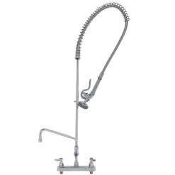 T&S Brass And Bronze Works T&S B-5120-B EasyInstall Deck Mounted Pre-Rinse Faucet With Adjustable 8" Centers, 44" Hose, 1.15 GPM Spray Valve, And Eterna Cartridges