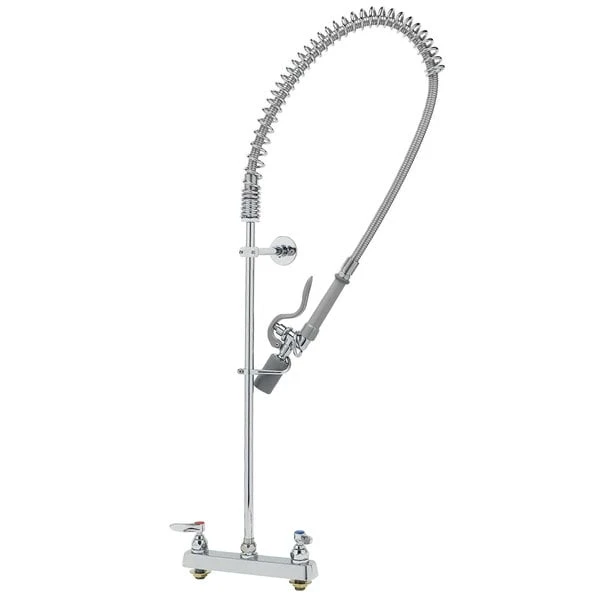 T&S Brass And Bronze Works T&S B-5120-BJ EasyInstall Deck Mounted Pre-Rinse Faucet With Adjustable 8" Centers, 44" Hose, 1.07 GPM Spray Valve, And Eterna Cartridges - Image 2
