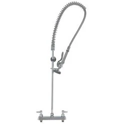 T&S Brass And Bronze Works T&S B-5120-CR-B EasyInstall Deck Mounted Pre-Rinse Faucet With Adjustable 8" Centers, 44" Hose, 1.15 GPM Spray Valve, And Cerama Cartridges