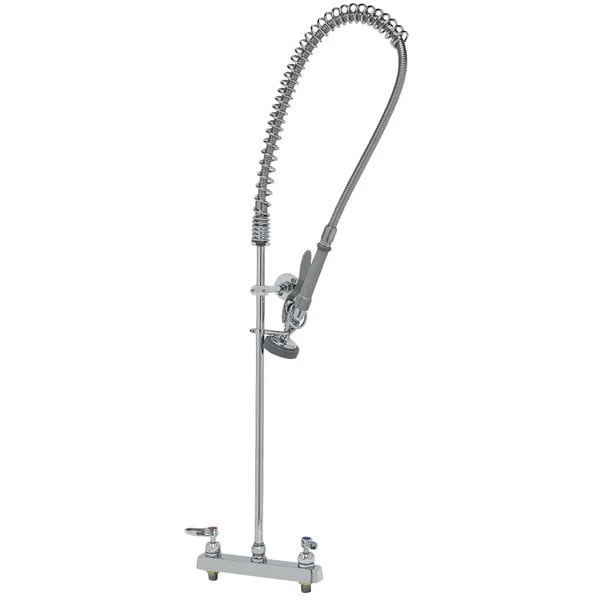 T&S Brass And Bronze Works T&S B-5120-CR-B EasyInstall Deck Mounted Pre-Rinse Faucet With Adjustable 8" Centers, 44" Hose, 1.15 GPM Spray Valve, And Cerama Cartridges - Image 2