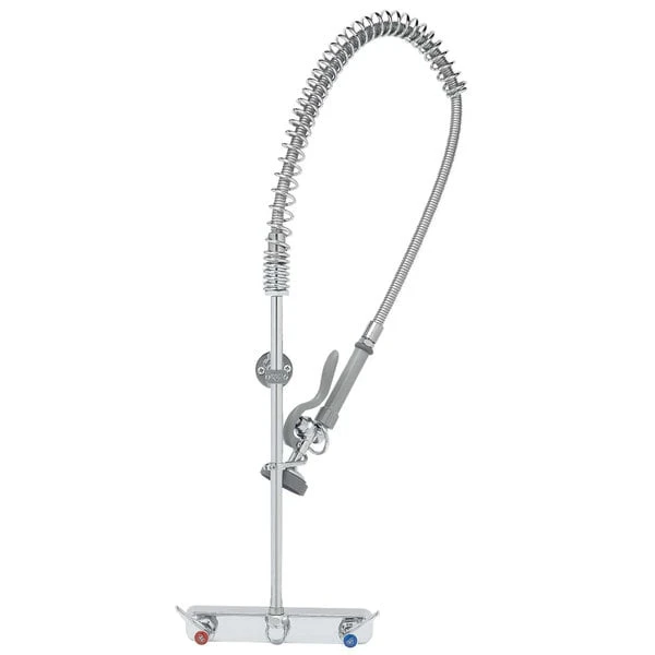 T&S Brass And Bronze Works T&S B-5125-B EasyInstall Wall Mounted Pre-Rinse Faucet With 8" Centers, 44" Hose, 1.15 GPM Spray Valve, And Eterna Cartridges - Image 2