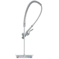 T&S Brass And Bronze Works T&S B-5125-BJ EasyInstall Wall Mounted Pre-Rinse Faucet With 8" Centers, 44" Hose, 1.07 GPM Spray Valve, And Eterna Cartridges