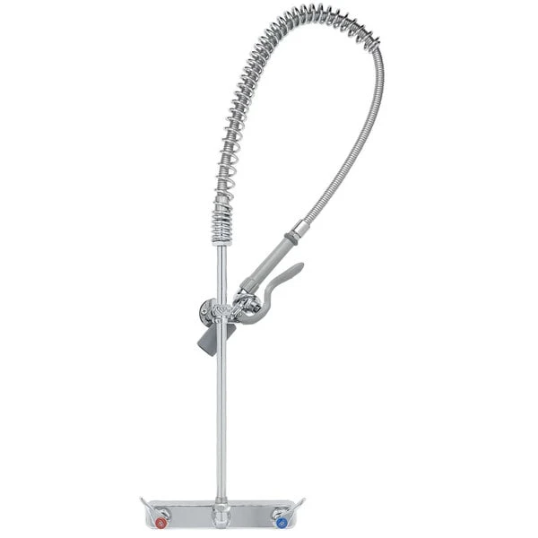 T&S Brass And Bronze Works T&S B-5125-BJ EasyInstall Wall Mounted Pre-Rinse Faucet With 8" Centers, 44" Hose, 1.07 GPM Spray Valve, And Eterna Cartridges
