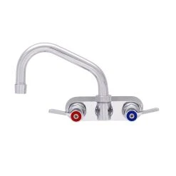Fisher 62464 Wall Mounted Stainless Steel Faucet With 4" Centers, 6" Swing Nozzle, 2.2 GPM Aerator, And Lever Handles