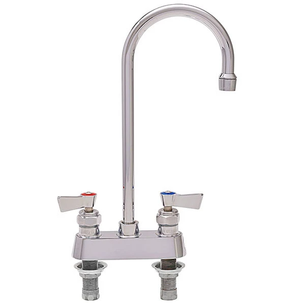 Fisher 53872 Deck Mounted Stainless Steel Faucet With 4" Centers, 3 1/2" Swivel Gooseneck Spout, 2.2 GPM Aerator, And Lever Handles 3 Fisher 53872 Deck Mounted Stainless Steel Faucet With 4" Centers, 3 1/2" Swivel Gooseneck Spout, 2.2 GPM Aerator, And Lever Handles