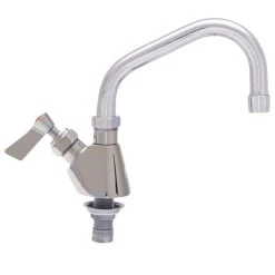 Fisher 58033 Deck Mounted Stainless Steel Faucet With 12" Swing Nozzle, 2.2 GPM Aerator, And Lever Handle