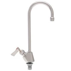 Fisher 58130 Deck Mounted Stainless Steel Faucet With 3 1/2" Swivel Gooseneck Nozzle, 2.2 GPM Aerator, And Lever Handle