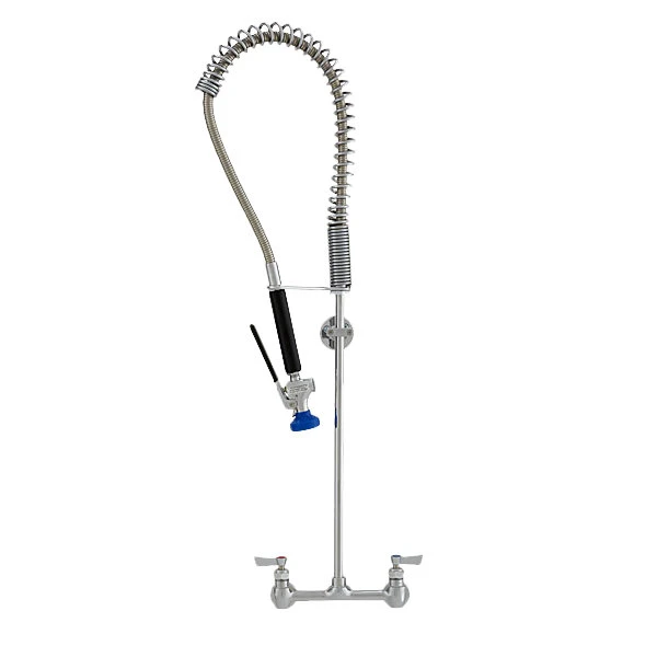Fisher 53430 Wall Mounted Stainless Steel Pre-Rinse Faucet With 8" Centers, 36" Hose, And Wall Bracket
