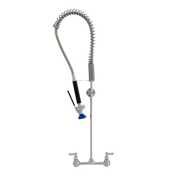 Fisher 67989 Backsplash Mounted Stainless Steel Pre-Rinse Faucet With 8" Centers, 36" Hose, And Wall Bracket