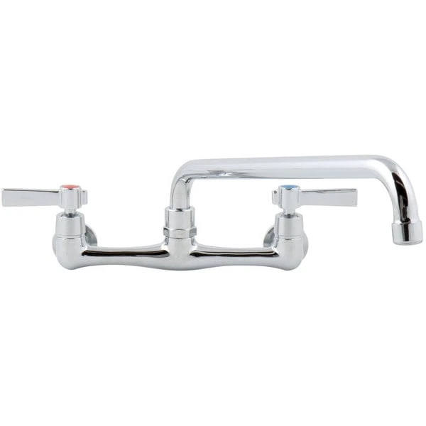 Advance Tabco K-11 Wall Mount Faucet With 14" Swing Spout, 1.5 GPM Aerator, 8" Centers, And Lever Handles 3 Advance Tabco K-11 Wall Mount Faucet With 14" Swing Spout, 1.5 GPM Aerator, 8" Centers, And Lever Handles