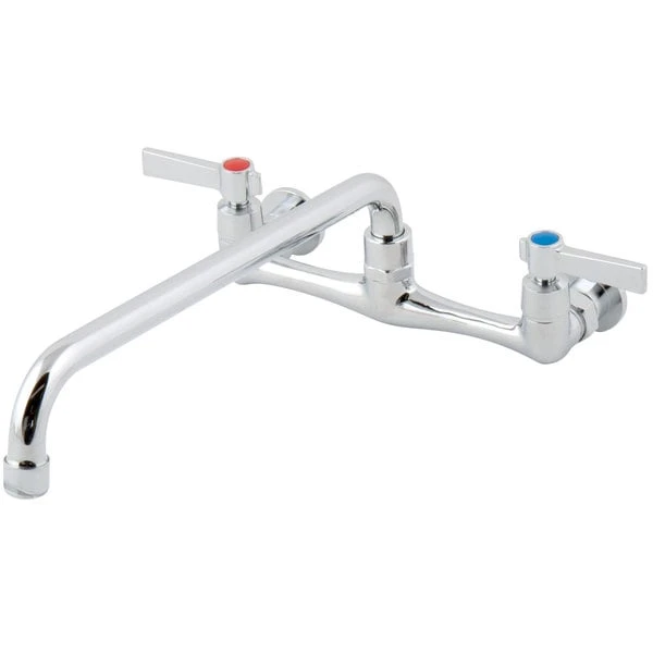 Advance Tabco K-11 Wall Mount Faucet With 14" Swing Spout, 1.5 GPM Aerator, 8" Centers, And Lever Handles 4 Advance Tabco K-11 Wall Mount Faucet With 14" Swing Spout, 1.5 GPM Aerator, 8" Centers, And Lever Handles - Image 2