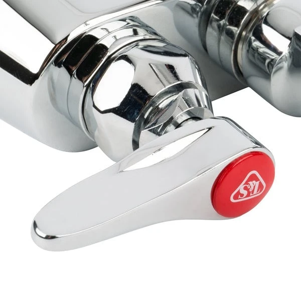 T&S Brass And Bronze Works T&S B-1146-02A Wall Mount Workboard Faucet With 4" Centers, 4 3/8" Gooseneck Spout, Escutcheon, Aerator, And Tailpieces - Image 6