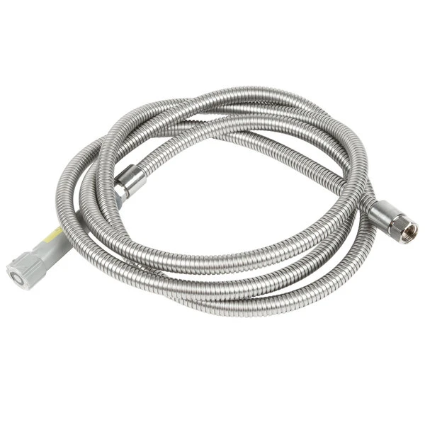 T&S Brass And Bronze Works T&S B-0120-H 120" Stainless Steel Flex Hose With Gray Handle And Polyurethane Liner