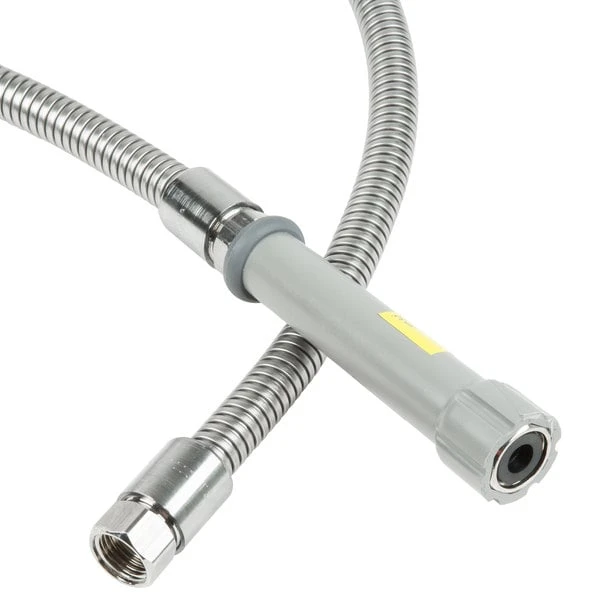 T&S Brass And Bronze Works T&S B-0120-H 120" Stainless Steel Flex Hose With Gray Handle And Polyurethane Liner - Image 2