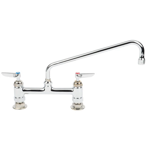 T&S Brass And Bronze Works T&S B-0221-CR Deck Mounted Pantry Faucet With 8" Adjustable Centers, 12" Swing Nozzle, And Cerama Cartridges - Image 2