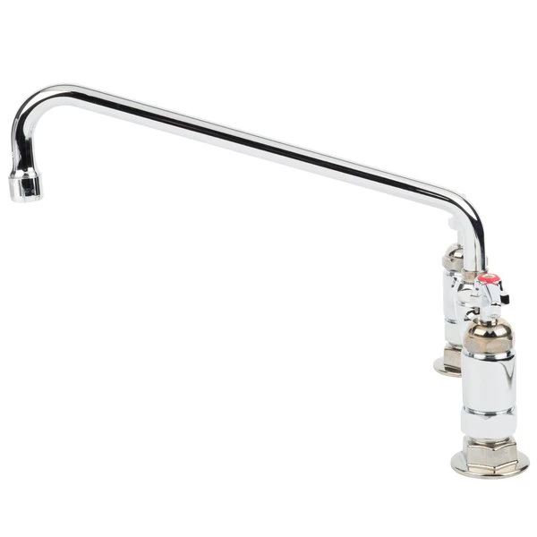 T&S Brass And Bronze Works T&S B-0221-CR Deck Mounted Pantry Faucet With 8" Adjustable Centers, 12" Swing Nozzle, And Cerama Cartridges - Image 3