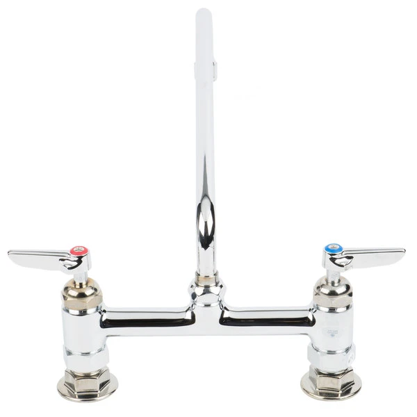 T&S Brass And Bronze Works T&S B-0221-CR Deck Mounted Pantry Faucet With 8" Adjustable Centers, 12" Swing Nozzle, And Cerama Cartridges - Image 4