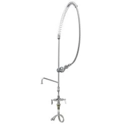 T&S Brass And Bronze Works T&S B-0113-12-CRBJ EasyInstall Deck Mounted Pre-Rinse Faucet With Single Base, 1.07 GPM Spray Valve, 12" Add-On Faucet, Cerama Cartridges, And Lever Handles