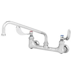 T&S Brass And Bronze Works T&S B-0231-CR4-L22 Wall Mounted Pantry Faucet With 8" Adjustable Centers, 12" Swing Spout, 2.2 GPM Laminar Device, Cerama Cartridges, And Wrist Handles