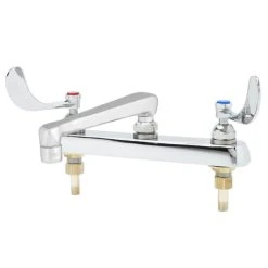 T&S Brass And Bronze Works T&S B-1120-0CS6-WH4 Deck Mounted Workboard Faucet With 8" Centers, 6" Swivel Cast Spout, 2.2 GPM Aerator, Eterna Cartridges, And Wrist Handles